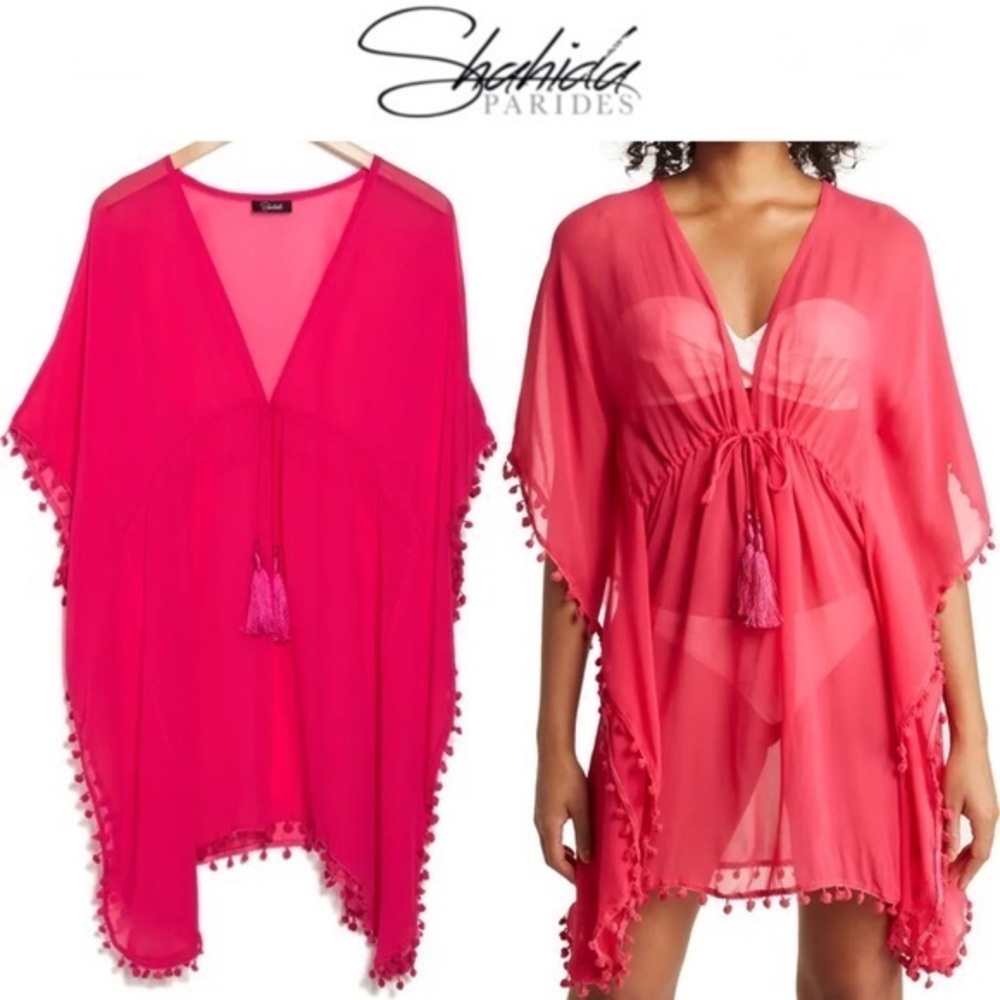 SHAHIDA PARIDES V-Neck Pompom Cover Up OS 160$